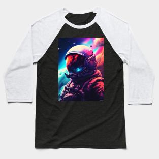 Neon Astronaut Space Galaxy Baseball T-Shirt